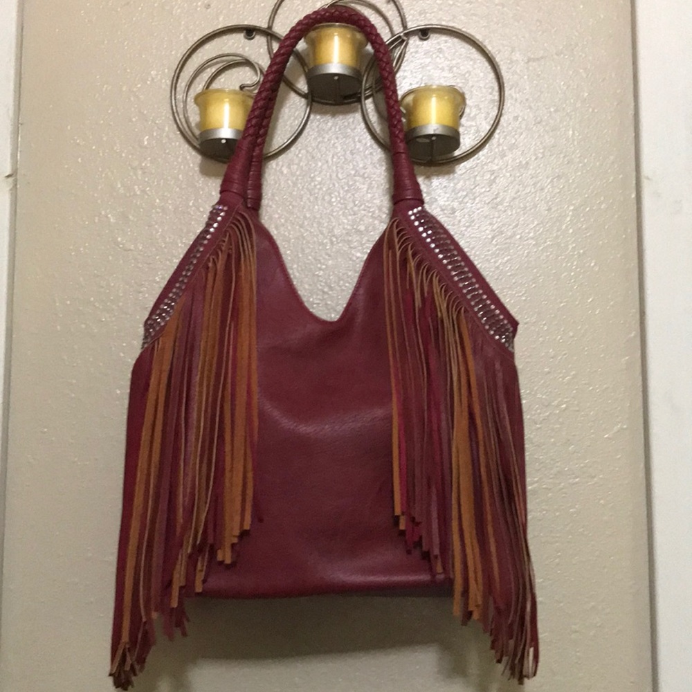 Leather Fringe Shoulder Bag